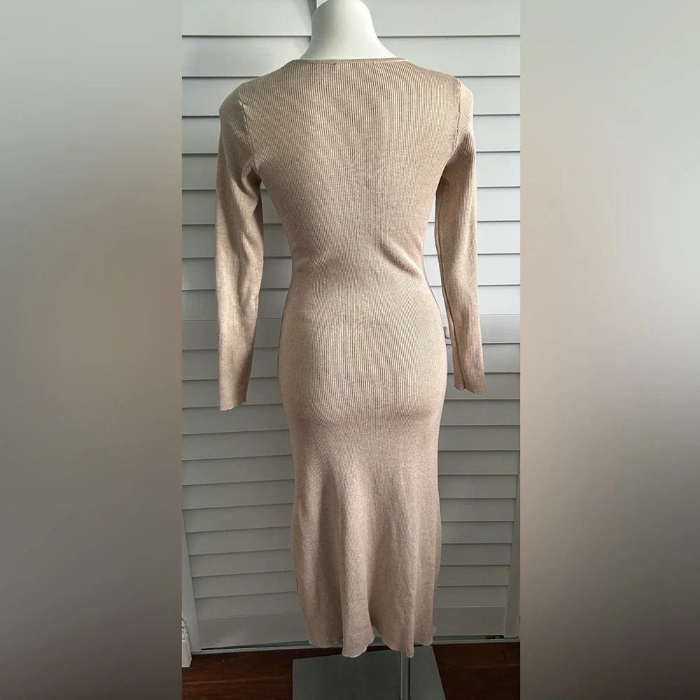 ASTR Elegant Beige Midi Dress - Picture 3 of 8